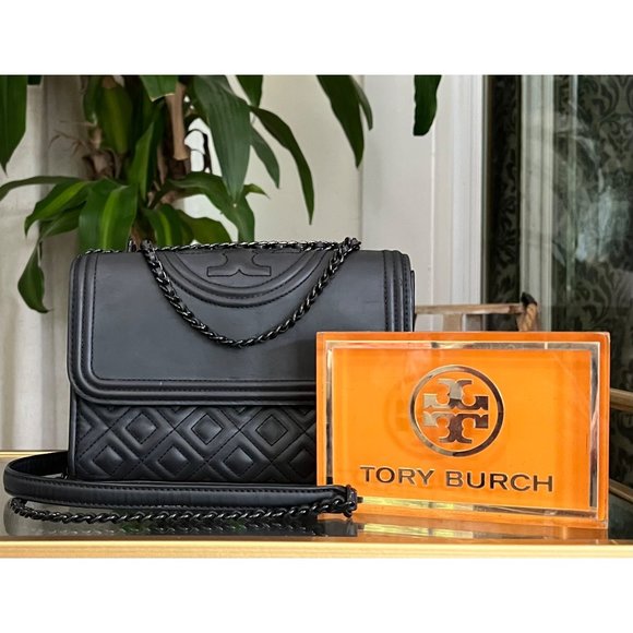 Tory Burch Handbags - ♦️♦️ AUTHENTIC TORY BURCH BLACK MATTE FLEMING HANDBAG ♦️♦️